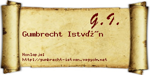 Gumbrecht István névjegykártya